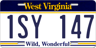 WV license plate 1SY147