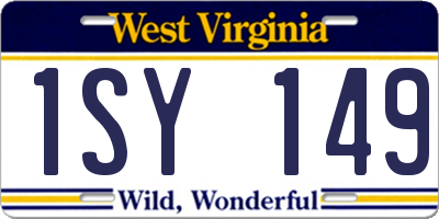 WV license plate 1SY149