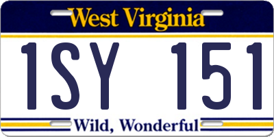 WV license plate 1SY151