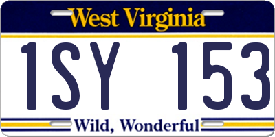 WV license plate 1SY153