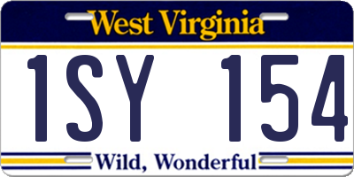 WV license plate 1SY154
