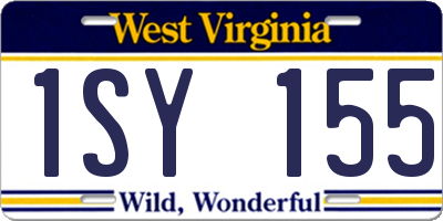 WV license plate 1SY155