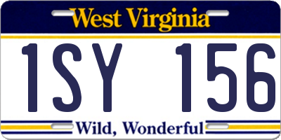 WV license plate 1SY156