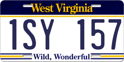 WV license plate 1SY157