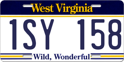 WV license plate 1SY158