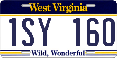 WV license plate 1SY160