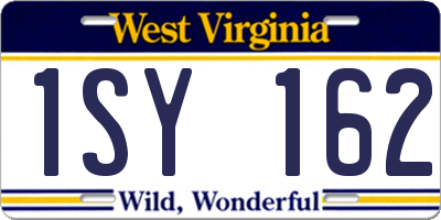 WV license plate 1SY162
