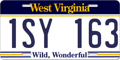 WV license plate 1SY163
