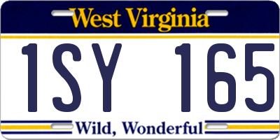 WV license plate 1SY165