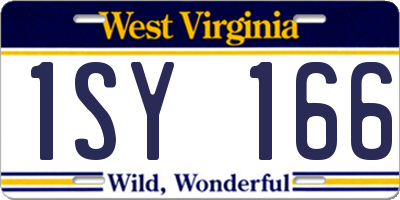 WV license plate 1SY166