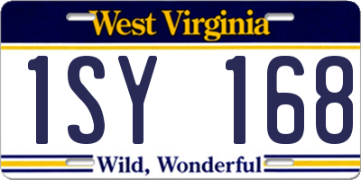 WV license plate 1SY168