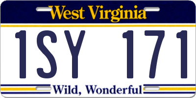 WV license plate 1SY171