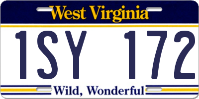 WV license plate 1SY172