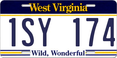 WV license plate 1SY174