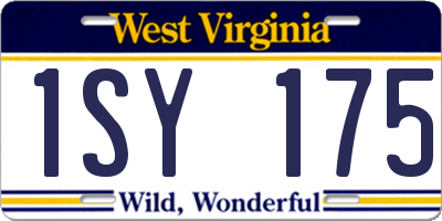 WV license plate 1SY175