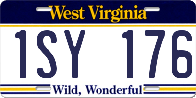 WV license plate 1SY176