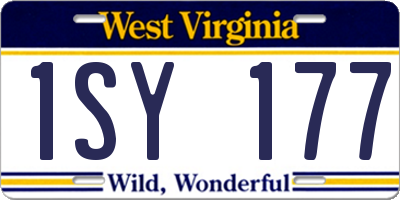 WV license plate 1SY177