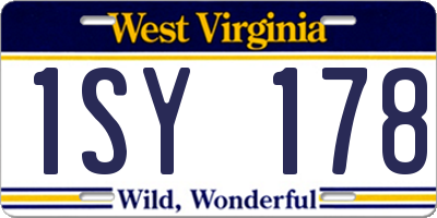 WV license plate 1SY178