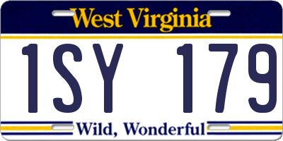 WV license plate 1SY179