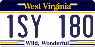 WV license plate 1SY180