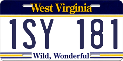 WV license plate 1SY181