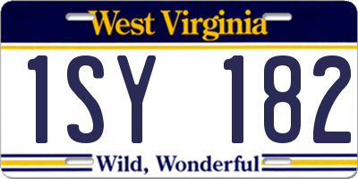 WV license plate 1SY182