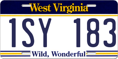 WV license plate 1SY183
