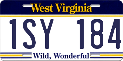 WV license plate 1SY184