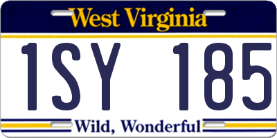 WV license plate 1SY185