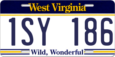 WV license plate 1SY186