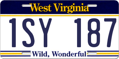 WV license plate 1SY187