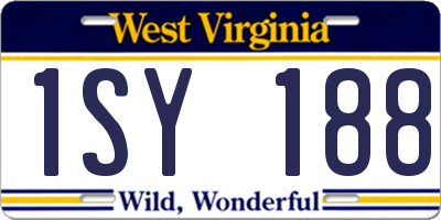 WV license plate 1SY188