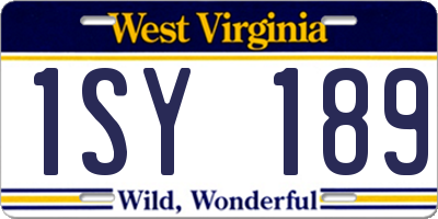 WV license plate 1SY189