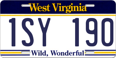 WV license plate 1SY190