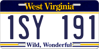 WV license plate 1SY191