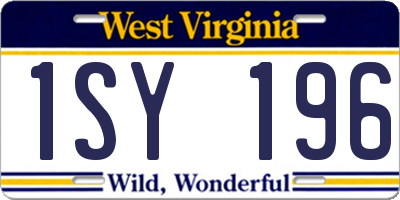 WV license plate 1SY196