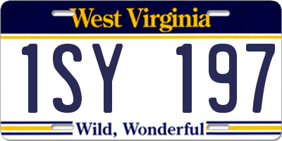 WV license plate 1SY197