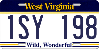 WV license plate 1SY198
