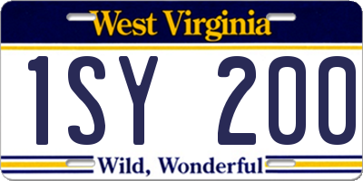 WV license plate 1SY200