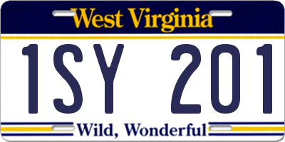 WV license plate 1SY201