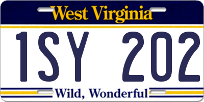 WV license plate 1SY202