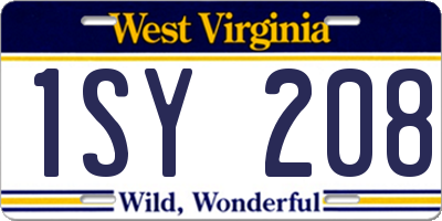 WV license plate 1SY208