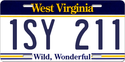 WV license plate 1SY211