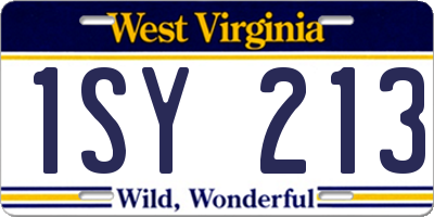WV license plate 1SY213