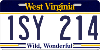 WV license plate 1SY214