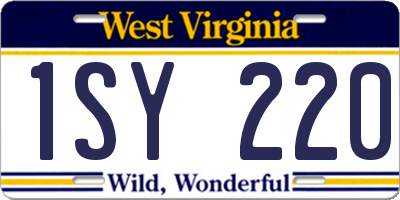 WV license plate 1SY220
