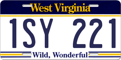 WV license plate 1SY221