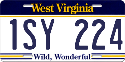 WV license plate 1SY224