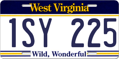 WV license plate 1SY225
