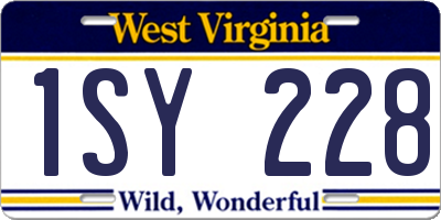 WV license plate 1SY228